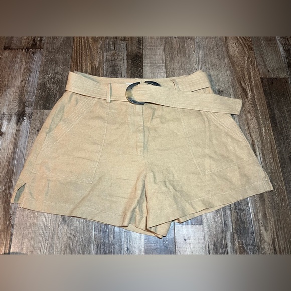 JONATHAN SIMKHAI Sutter Linen-blend Belted Cargo Shorts In Topaz Small - Picture 2 of 6